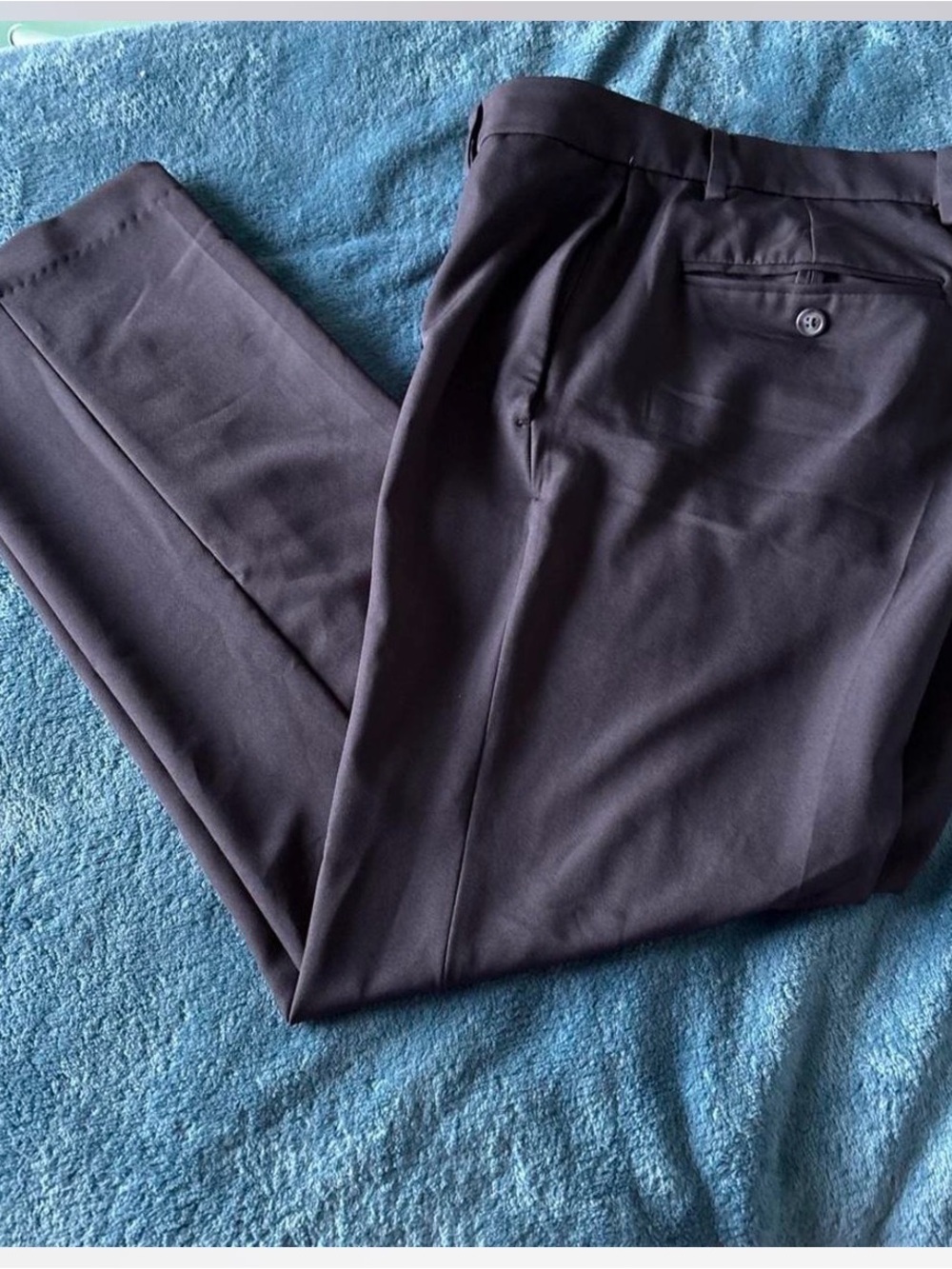 DKNY Men's Black Dress Pants - Flat Front Tailored Style